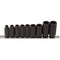 Long Socket Set, 9 Pcs, Impact, 3/8" Drive Size, Deep Mukwa Safety Services