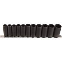 Long Socket Set, 11 Pcs, Impact, 1/2" Drive Size, Deep Mukwa Safety Services