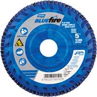 BlueFire R884P Coarse Grit Flap Disc, 5" x 7/8", Type 27, 60 Grit, Zirconia Alumina Mukwa Safety Services