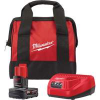 M12 Battery Pack & Charger Starter Kit, Lithium-Ion, 12 V, 4 A Mukwa Safety Services