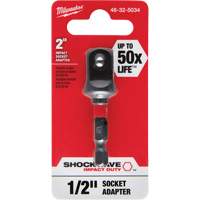 Shockwave Impact Socket Adapter, 1/4" Drive Size, 1/2" Male Size, Ball, 2" L Mukwa Safety Services