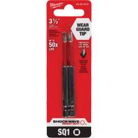 Shockwave Impact Duty Screwdriver Bit, Square, #1 Tip, 1/4" Drive Size, 3-1/2" Length Mukwa Safety Services