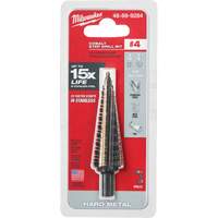 Step Drill Bit, 3/16"/#4 - 7/8"/#4 , 1/32" Increments, High Speed Cobalt Mukwa Safety Services