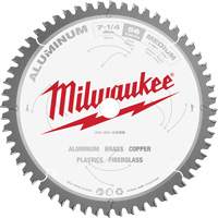 Lame de scie circulaire pour la coupe d'aluminium, 7-1/4", 56 dents, Pour Plastique/Fibre de verre/Non ferre Mukwa Safety Services