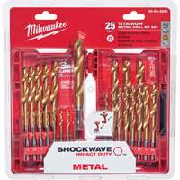 Shockwave Red Helix Metric Drill Bit Set, 25 Pieces, Titanium Mukwa Safety Services
