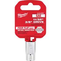 SAE Socket with Four Flat Sides, 11/32", 3/8" Drive, 6 Points Mukwa Safety Services