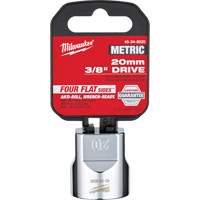 Metric Socket with Four Flat Sides, 20 mm, 3/8" Drive, 6 Points Mukwa Safety Services