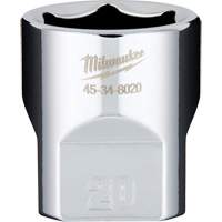 Metric Socket with Four Flat Sides, 20 mm, 3/8" Drive, 6 Points Mukwa Safety Services