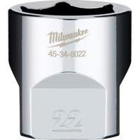 Metric Socket with Four Flat Sides, 22 mm, 3/8" Drive, 6 Points Mukwa Safety Services