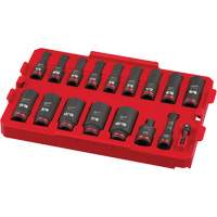 Jeu de douilles profondes 3/8" Shockwave Impact Duty Packout, 17 Mcx, Chocs, Prise de 3/8", Profond Mukwa Safety Services