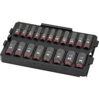 Jeu de douilles profondes 3/8" Shockwave Impact Duty Packout, 19 Mcx, Chocs, Prise de 3/8", Profond Mukwa Safety Services