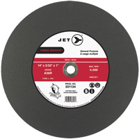 Meule &agrave; tronçonner Power Abrasive A36R, 14" x 3/32", Arbre de 1", Type 1, 4400 Tr/min Mukwa Safety Services