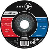 A60PX Power-Xtreme Cut-Off Wheel, 4-1/2" x 3/64", 7/8" Arbor, Type 27, 13300 RPM Mukwa Safety Services