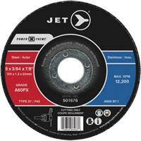 A60PX Power-Xtreme Cut-Off Wheel, 5" x 3/64", 7/8" Arbor, Type 27, 12200 RPM Mukwa Safety Services