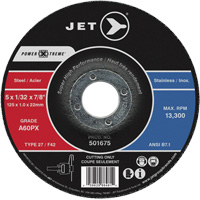 A60PX Power-Xtreme Cut-Off Wheel, 6" x 3/64", 7/8" Arbor, Type 27, 10200 RPM Mukwa Safety Services