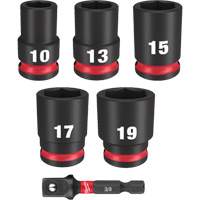 Jeu de douilles m&eacute;triques &agrave; 6 pans Shockwave Impact Duty, 6 Mcx, Chocs, Prise de 3/8" Mukwa Safety Services