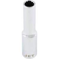 Douille chrom&eacute;e, 8 mm, Prise 1/4", 12 pans, Profond Mukwa Safety Services