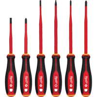 Insulated Slim Tip Screwdriver Set, 6 Pcs., Magnetic Mukwa Safety Services