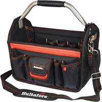 Porte-outils de 14" &agrave; dessus ouvert, Polyester balistique, Noir/Rouge Mukwa Safety Services