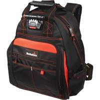 Sac &agrave; dos &agrave; outils &eacute;clair&eacute;, Noir/Rouge, Balistique/Polyester Mukwa Safety Services