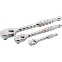 1/4", 3/8" & 1/2" Drive 120XP Full Polish Teardrop Ratchet Set Mukwa Safety Services