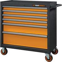 Armoire roulante pour outils s&eacute;rie GSX, 6 tiroirs, 36" la x 18-1/5" p x 37-2/5" h, Noir/Orange Mukwa Safety Services