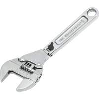 Adjustable Ratcheting Flex Wrench, 8" L, 2-27/50" Max Width, Chrome/Polished Mukwa Safety Services