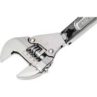 Adjustable Ratcheting Flex Wrench, 8" L, 2-27/50" Max Width, Chrome/Polished Mukwa Safety Services
