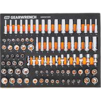 Jeu d'outils m&eacute;triques pour m&eacute;canicien MEGAMOD dans des plateaux en mousse modulaire avec armoire roulante &agrave; outils, 358 morcea Mukwa Safety Services