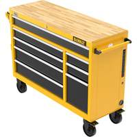 Postes de travail industriel mobile, 8 tiroirs, 52" la x Jaune Mukwa Safety Services