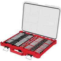 Jeu de cliquets et douilles m&eacute;triques/SAE avec organisateur PACKOUT &agrave; profil bas, 98 Mcx, Prise de 3/8" Mukwa Safety Services