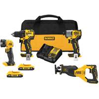 Ensemble de quatre outils combin&eacute;s sans fil et sans balai XR, Lithium-ion, 20 V Mukwa Safety Services