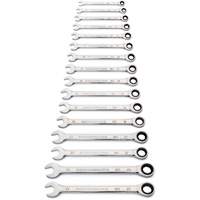 90-Tooth 12 Point Wrench Set, Ratcheting Combination, 16 Pieces, Metric Mukwa Safety Services
