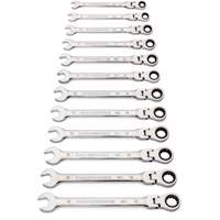 90-Tooth 12 Point Wrench Set, Flex Head/Ratcheting Combination, 12 Pieces, Metric Mukwa Safety Services