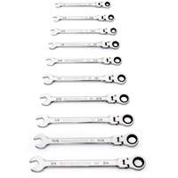 90-Tooth 12 Point SAE Wrench Set, Flex Head/Ratcheting Combination, 10 Pieces, Imperial Mukwa Safety Services