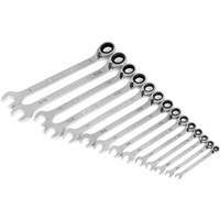 90-Tooth 12 Point SAE Reversible Ratcheting Wrench Set, Ratcheting Combination, 14 Pieces, Imperial Mukwa Safety Services