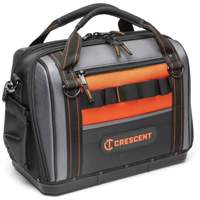 Sac ouvert de 17" pour outils d'ouvrier, Polyester, 3 pochettes, Noir/Gris/Orange Mukwa Safety Services