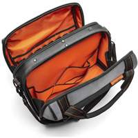 Sac ouvert de 17" pour outils d'ouvrier, Polyester, 3 pochettes, Noir/Gris/Orange Mukwa Safety Services