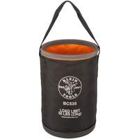 Straight Utility Bucket, 17" L x 12" W x 4" H, Nylon, Black/Grey/Orange Mukwa Safety Services