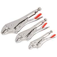 Curved Jaw Locking Pliers with Wire Cutter Set, 3 Pieces Mukwa Safety Services
