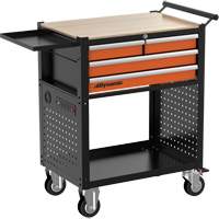 Chariot utilitaire, 4 tiroirs, Noir/Orange Mukwa Safety Services