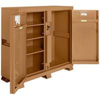 Model 111 Jobsite Cabinet with Padlock, Steel, 47.5 Cubic Feet, Tan Mukwa Safety Services