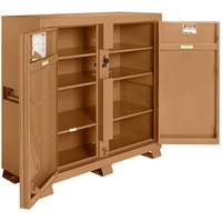 Model 109 Jobsite Cabinet with Padlock, Steel, 47.5 Cubic Feet, Tan Mukwa Safety Services