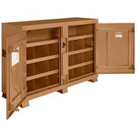 Model 129 Bin Storage Cabinet with Padlock, Steel, 48 Cubic Feet, Tan Mukwa Safety Services