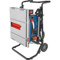 Scie &agrave; table de chantier avec support roulant Gravity-Rise, 120 V, 15 A, 3800 tr/min Mukwa Safety Services
