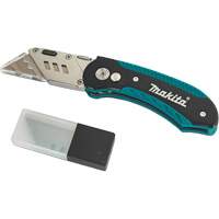 Folding Quick-Change Jobsite Utility Knife with 10-Piece Replacement Blades, Steel Blade Mukwa Safety Services