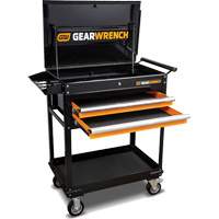 Utility Cart, 2 Drawers, 32-1/2" W x 42" H, Black/Orange Mukwa Safety Services