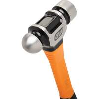 Ball Pein Hammer, 24 oz. Head Weight, Plain/Polished Face, Fibreglass Handle Mukwa Safety Services