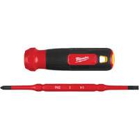 Tournevis &agrave; embouts interchangeables &agrave; tige articul&eacute;e isol&eacute; 1000 V, 2-en-1, 8-4/5" lo, Prise Coussin&eacute;e Mukwa Safety Services
