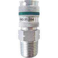 QUIKSILVER Ultraflo 7.8 mm Quick Coupler, Zinc-Plated Steel, 1/2", Male NPT, 362 PSI Mukwa Safety Services